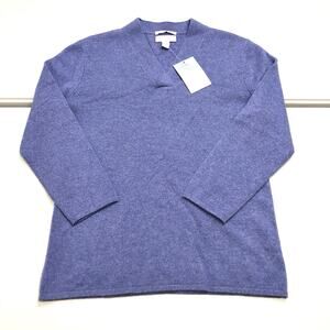 Charter Club Women’s 2-PLY 100% Cashmere Sweater Size Small V-neck Purple